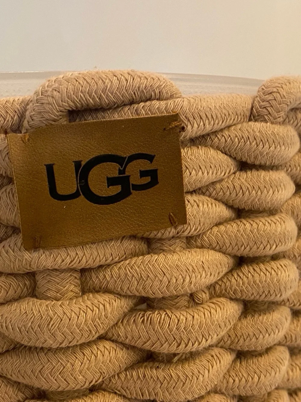 UGG Beige Chunky Woven Rope Storage Basket & Wastebasket 2-Piece Set